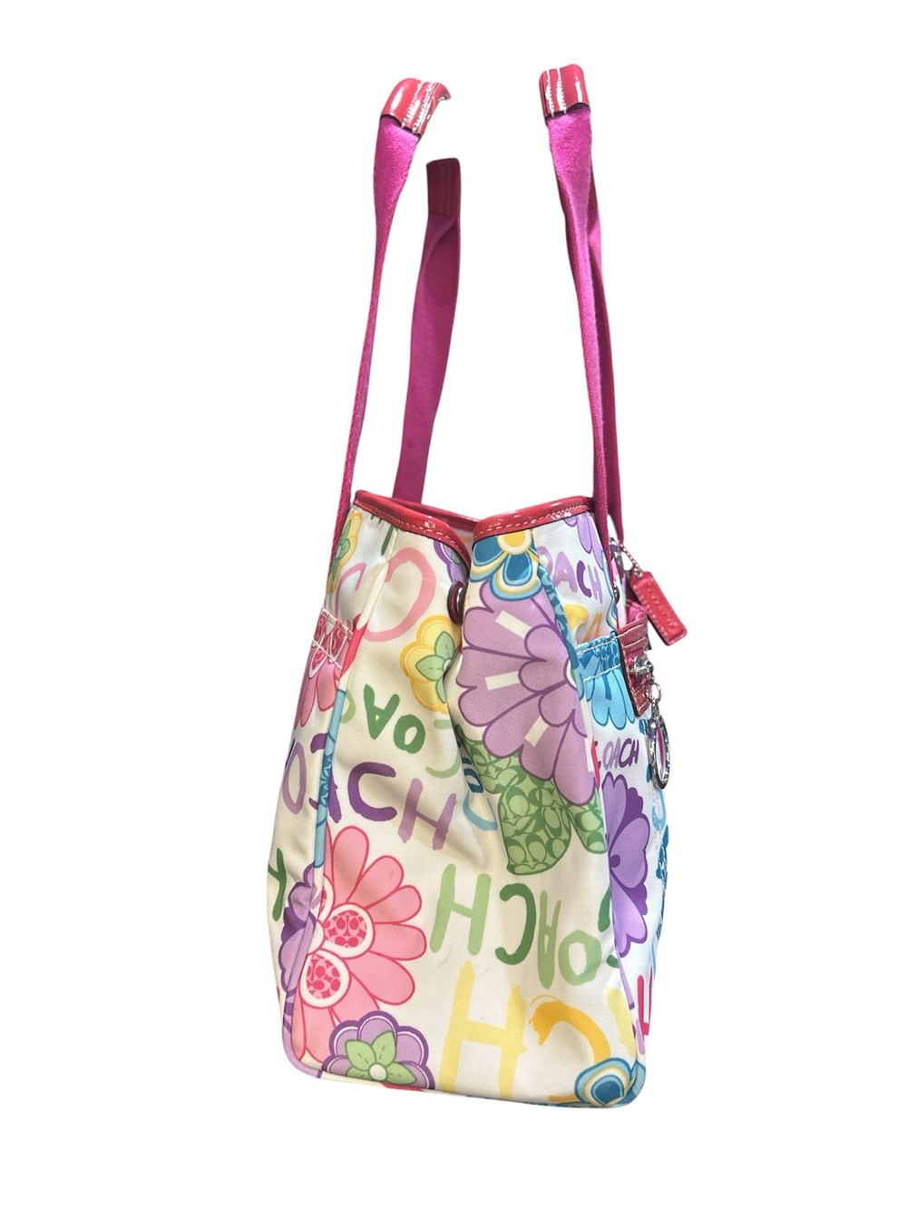 Coach Daisy Multicolor Floral Nylon Tote - Picture 4 of 11